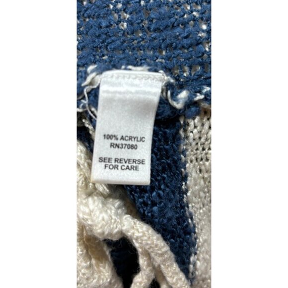 Cato Women's Sweater 22/24 W Nautical Anchor  Blue Cream Stripes Beach - Picture 5 of 6